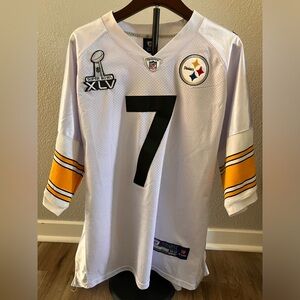 REEBOK Roethlisberger #7 Super Bowl XLV (45) Pittsburgh Steelers Jersey.